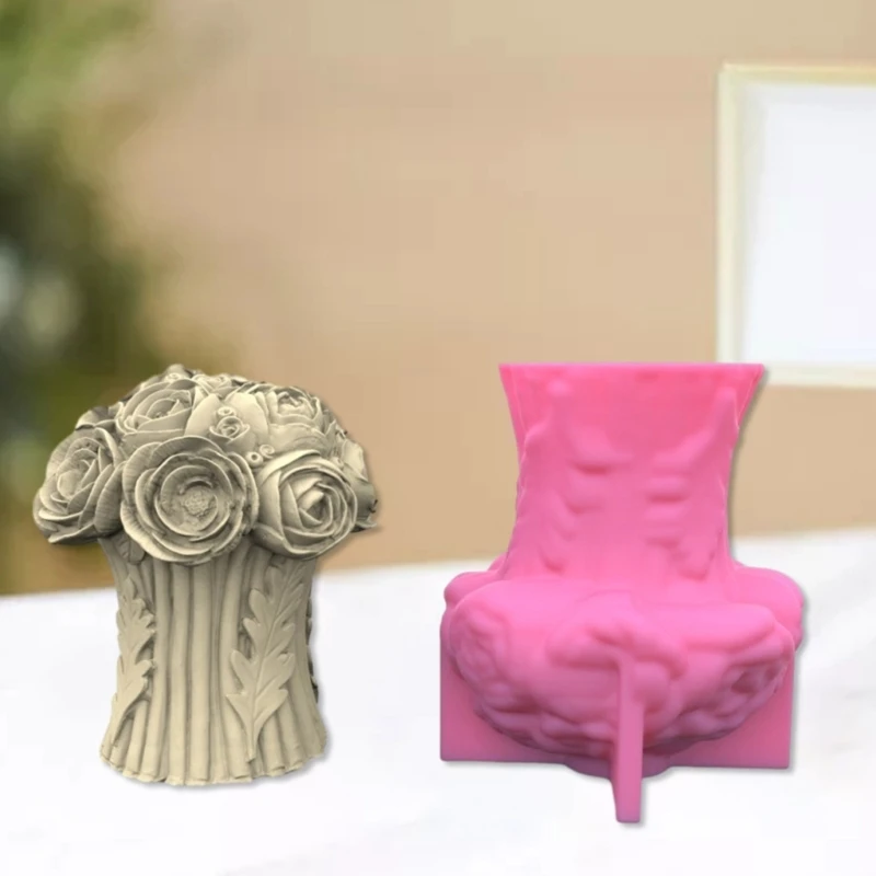 

Rose Flower Molds Table Ornament Mould Plasters Making Tool Easily to Clean