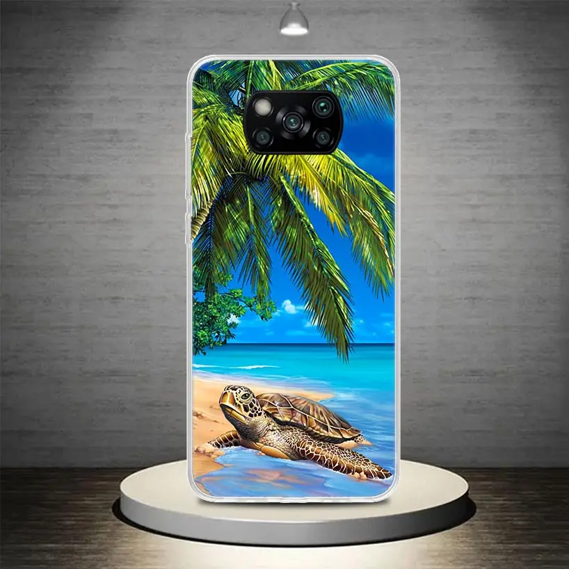 Чехол для телефона Sea Turtle Aqua Xiaomi Poco X6 X5 X4 X3 Nfc F6 F5 Pro F4 Gt F3 M5S M4 M3 M5 Мягкий корпус