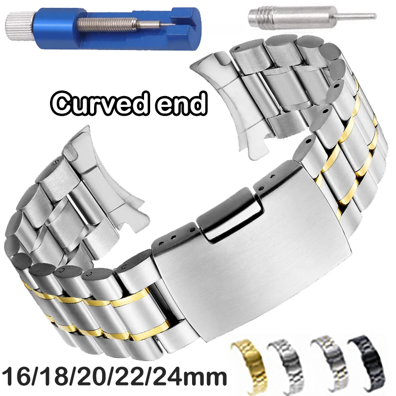 20mm 22mm Stainless Steel Strap for Samsung Galaxy Watch 4 classic 3 Active 2 Gear S3 Band Wrist for Amazfit Bip 16mm 18mm 24mm