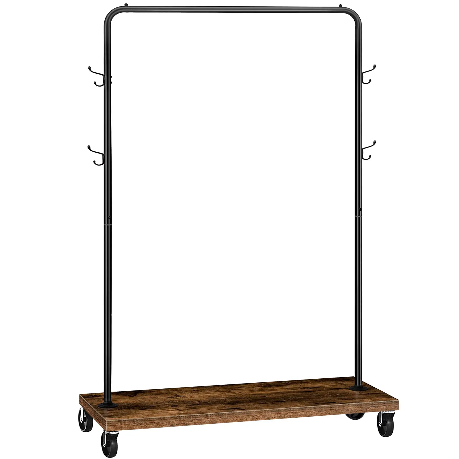 

HOOBRO Clothes Rack Heavy Duty Clothing Rack Industrial Rolling Garment Rack with Shelf and 4 Hooks for Bedroom Laundry Room