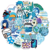 50100pcs blue small fresh beach adventure waterproof sticker suitcase notebook scooter water cup decorative stickers wholesal