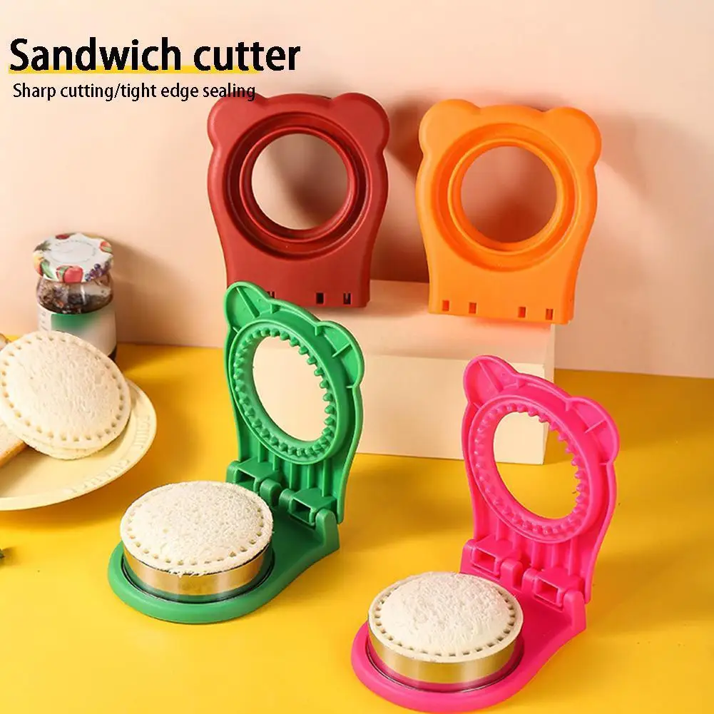 

Round Sand-Wich Cutter Sealer For Kids Lunch Sandwiches DIY Pocket Sandwiches Maker Bread Toast Breakfast Making Mold N8C5