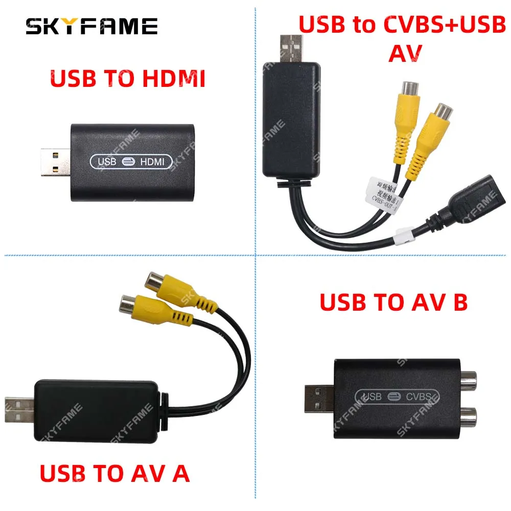 Фото SKYFAME USB AV Box USB к CVBS USB к HDMI RCA избегайте для автомобильного радио Android №1