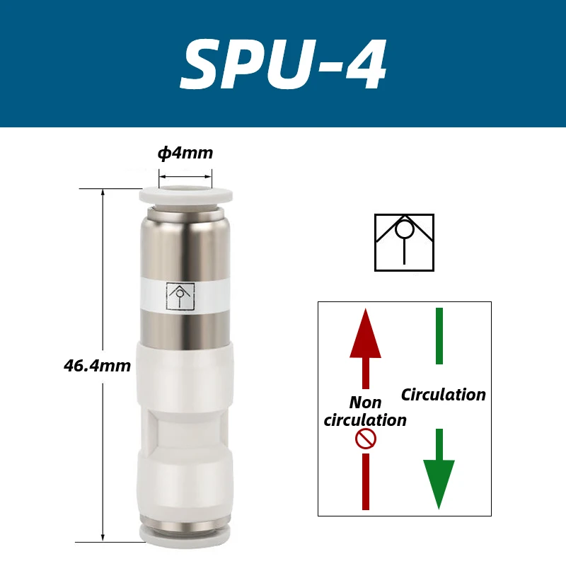 

Быстроразъемный соединитель газовой трубы, односторонний клапан SPU, прямой сквозной обратный клапан SPV, быстрая заглушка SPU-4 SPU-6/8/10/12 SPV-4/6/8/10/12