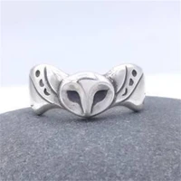 retro style two winged eagle falcon owl face ring fashion personality mens womens silver color metal rings anniversary jewelry