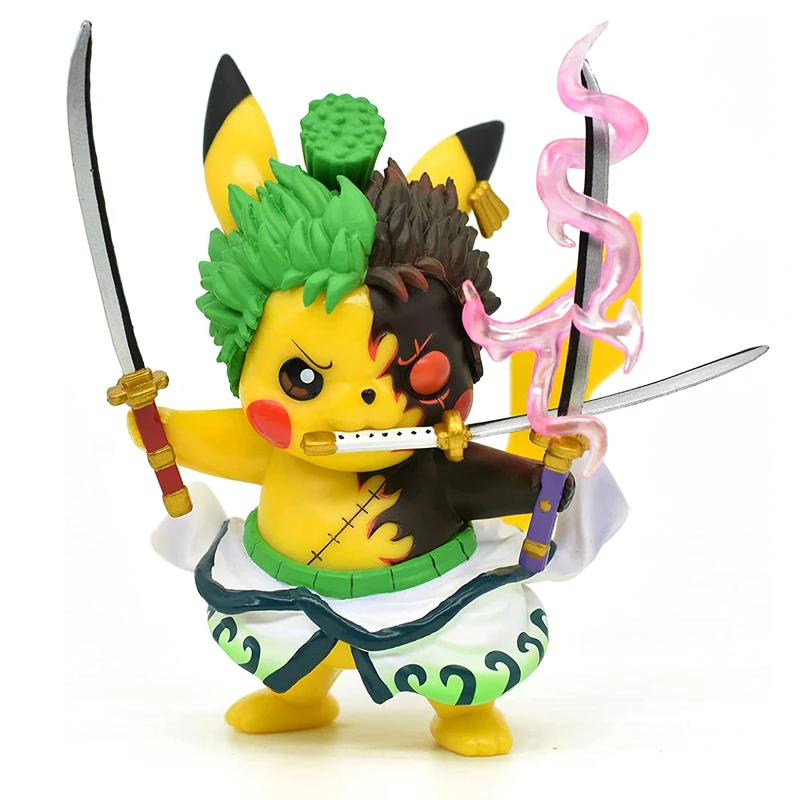 

Покемон аниме Kawaii Pikachu Косплей ророноа Зоро экшн-фигурки Gk Коллекция ПВХ 4 "игрушечные модели, подарки для детей