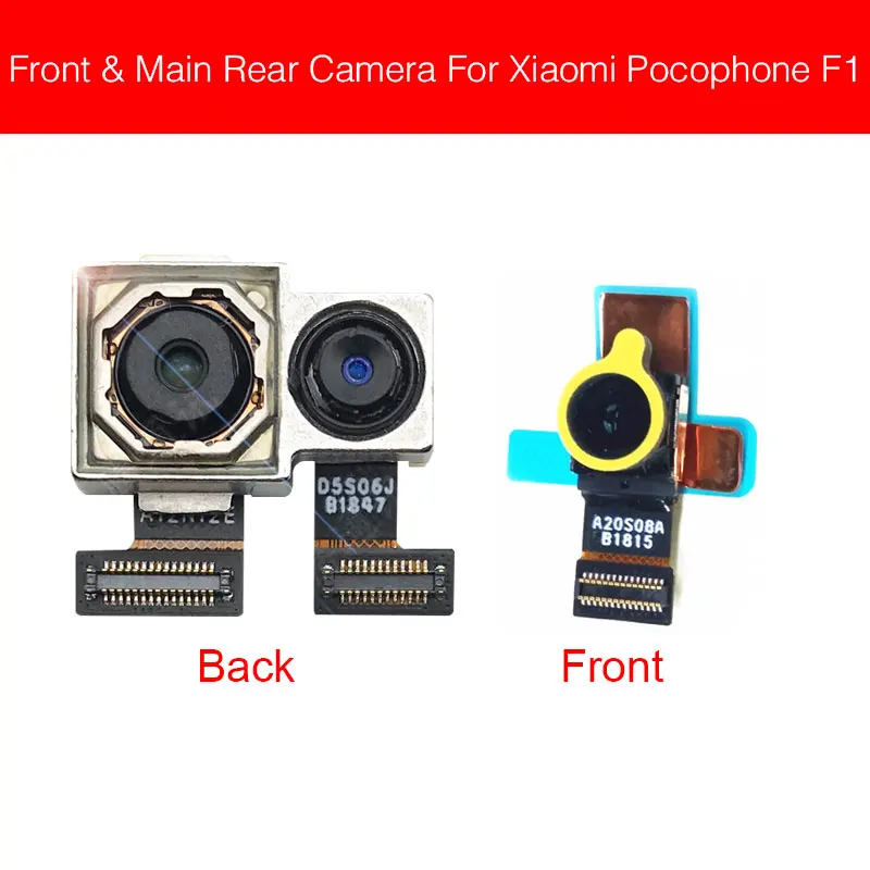 

(5piece)For Xiaomi MI Pocophone Poco F1 Main Back Big And Facing Small Camera Flex Cable Front & Rear Camera Module