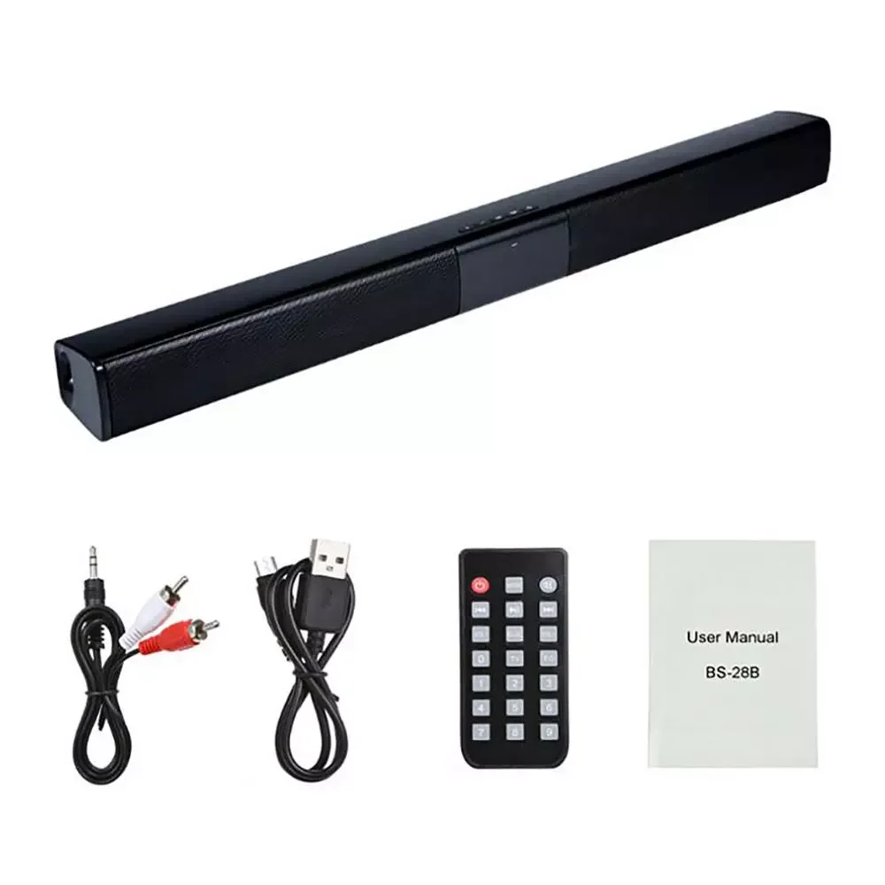 

Black BS-28B 20W TV Sound Bar Wired and Wireless Bluetooth Speaker Home Surround SoundBar for PC Theater TV Loudspeaker