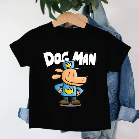 Детские футболки Dogman с героями мультфильмов, аниме, футболки с короткими рукавами для мальчиков и девочек, топы с круглым вырезом, летняя детская одежда для детей 3-14 лет