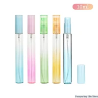 1 pc 10ml portable colorful glass refillable bottle with atomizer empty cosmetic containers sprayer for travel