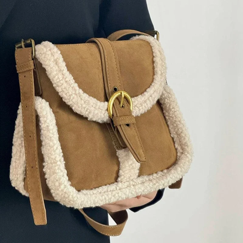 Женские сумки на плечо Модные плюшевые универсальные через Дизайнерские для