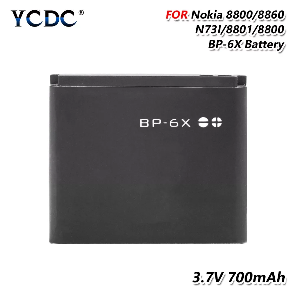 

2023New 1PCS 3.7V 700mAh BP-6X BP 6X BP6X Replacement Phone Battery for Nokia 8800 8800S 8800D 8800SE 8800 Sirocco 8860 8801 N73
