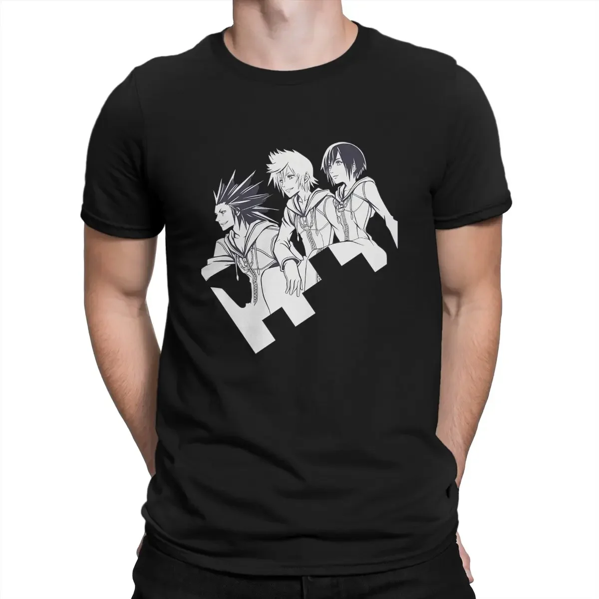 Мужская Винтажная футболка с коротким рукавом круглым вырезом и принтом