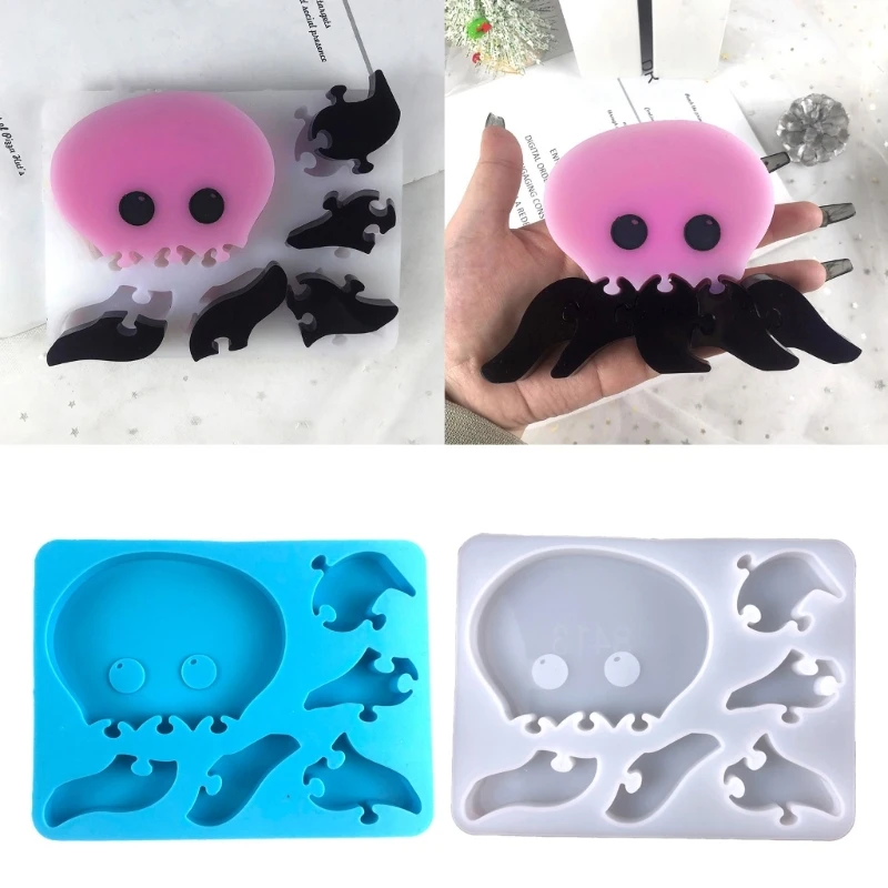 

Crystal Dropping Mold Children's Early Education Toy Octopus Puzzle Silicone Mold Animal Building Block Mold