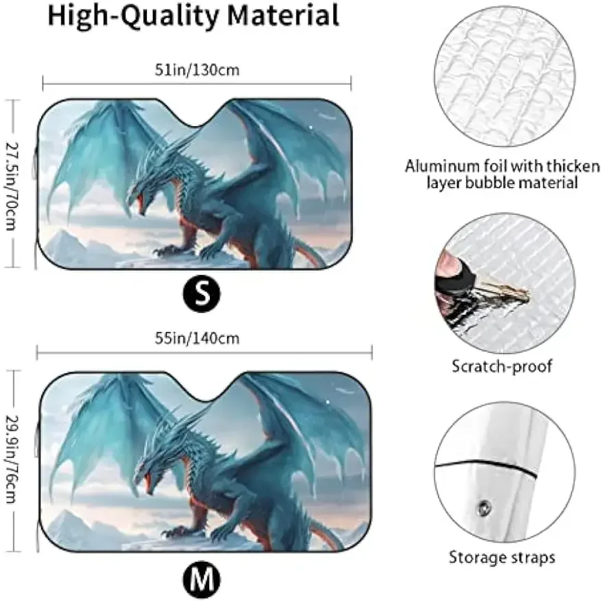 Фото Зонт от солнца Cool Frost Dragon для coche Parasol para Laser los sedanes SUV Camión художественная дорожка с защитой от атмосферных воздействий №3
