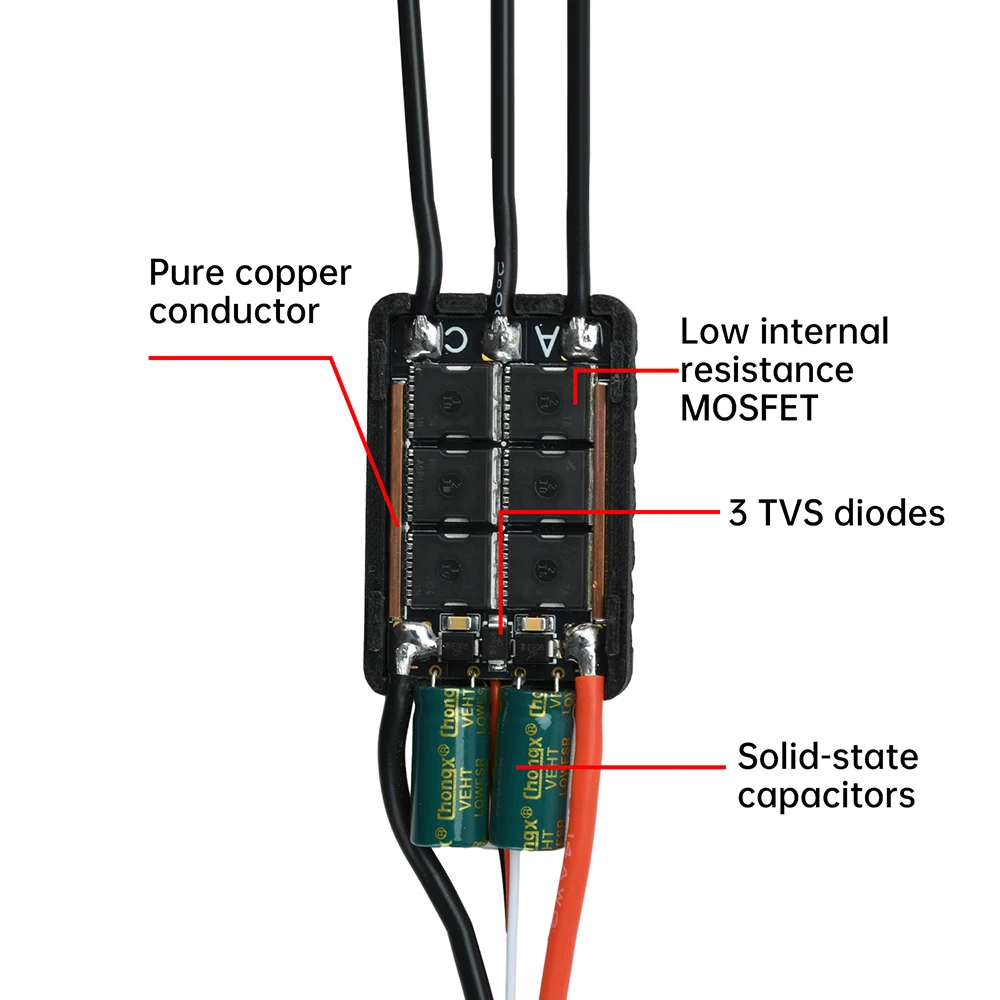 Фото 3-8S AM32 ESC 120A бесщеточный ESC, контроллер двигателя, встроенный 5,2 В/7,2 В 4A BEC, подходит для моделей дронов и вентиляторов №5