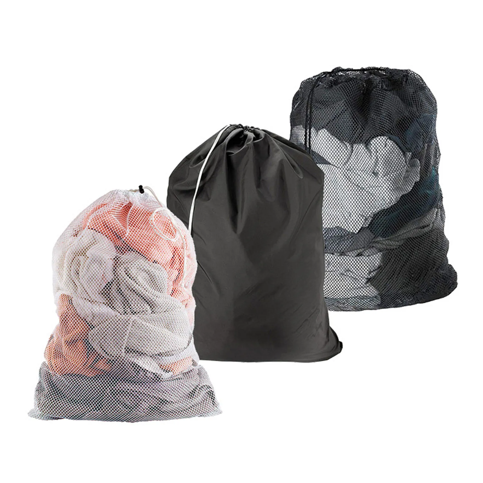 Large Size Laundry Mesh Bag Solid Color Drawstring Laundry Bag Anti-snagging Anti-deformation Mesh Clothes Washing Bag 60x90cm