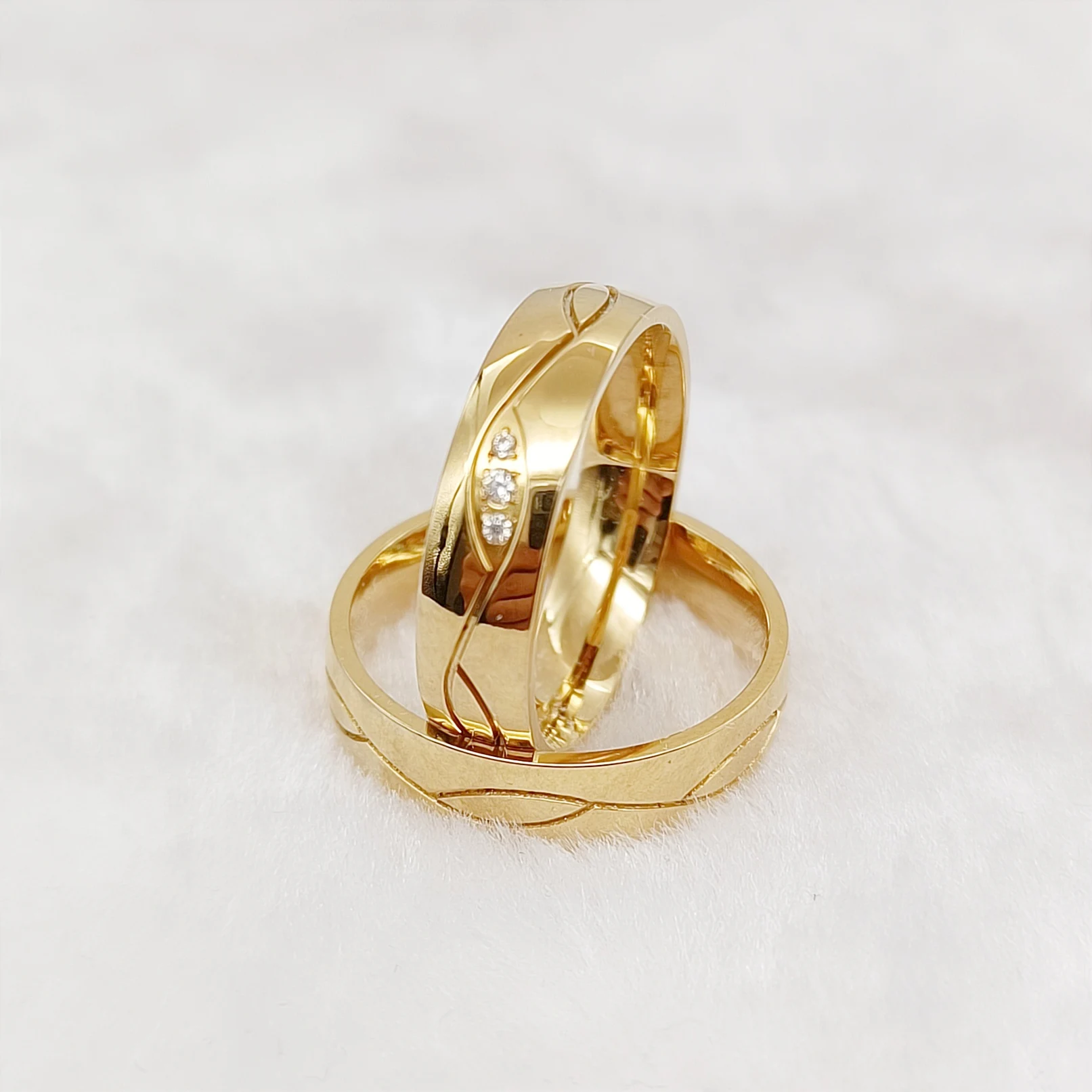 Fashion Jewelry Golden Wedding Rings Unique Western Vintage Engagement Bridal Couples Brides Jewellery 2025