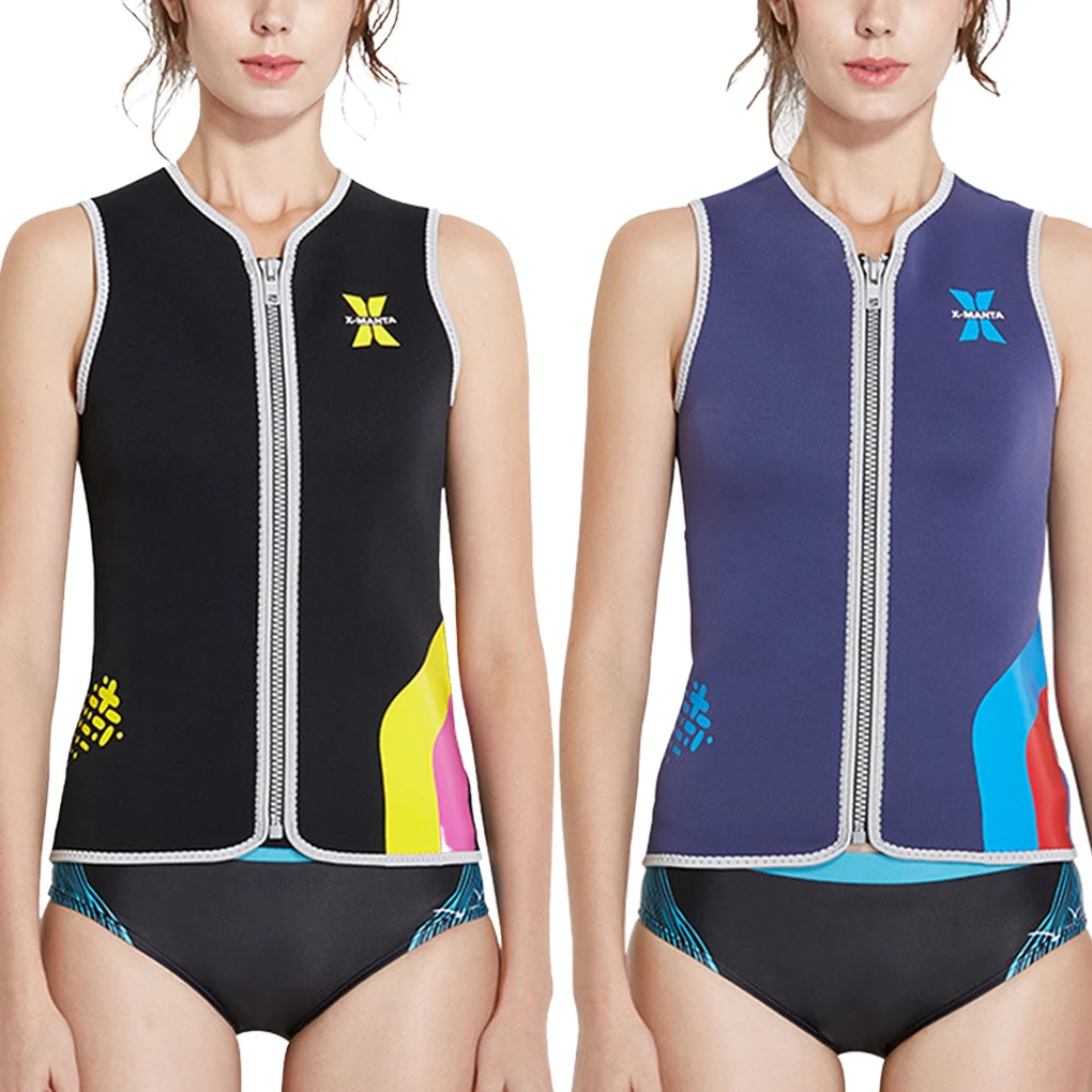 

3MM Wetsuits High Elastic Sleeveless Snorkeling Vest SCR Neoprene Wetsuit Tops Surf Suit for Water Activities Black S