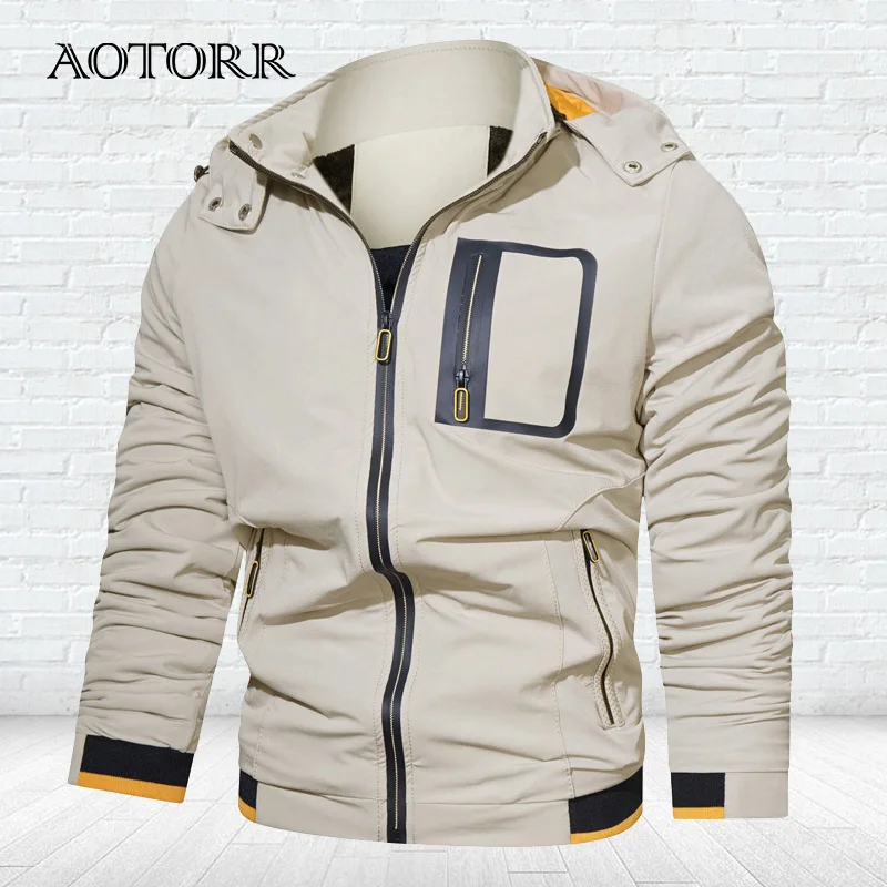 

Men's Jacket Sportswear 2023 Spring Autumn New Korean Version Loose Casual Workout Jacket Men Youth Hooded Jacket Mens Clothing