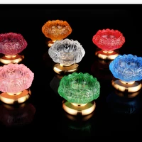 colorful glazed lotus candle table lamp rack ornament glass candlestick