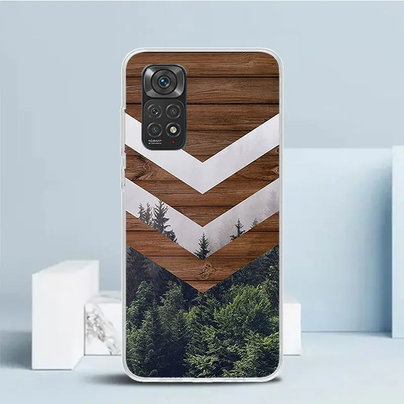 Чехол для телефона Forest Geometry Wood Nature Xiaomi Redmi Note 13 14 12S 12 11S 11 11T 11E Pro Plus 10S 10 9S 9 + мягкая