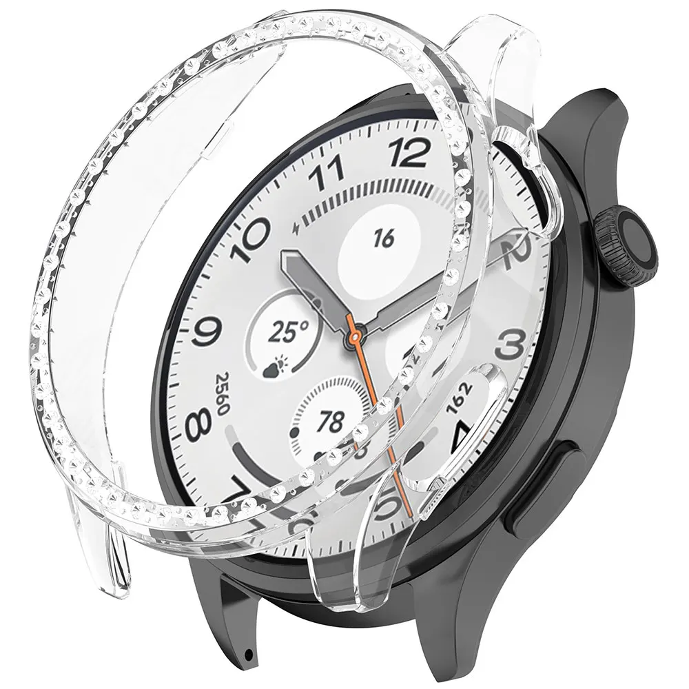 Фото Блестящий чехол для ПК + защитная пленка для Xiaomi Watch 5, бампер-протектор с алмазным покрытием, защитная рамка-накладка для Xiaomi Watch5, умные аксессуары №2