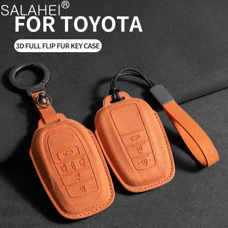 Фото Чехол для автомобильных ключей из замши для Toyota Chr Rav4 Auris Avensis Prius Aygo Camry Corolla Land Cruiser 200 Prado Crown, аксессуары №4