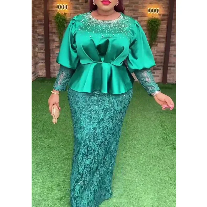 Женское платье в африканском стиле новинка 2024 модные кружевные свадебные платья