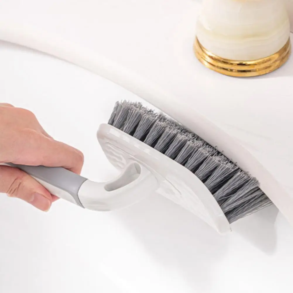

Ground Cleaning Brush Useful Ergonomic Hanging Design Bathroom Toilet Handled Notch Ground Seam Brush for Hotel