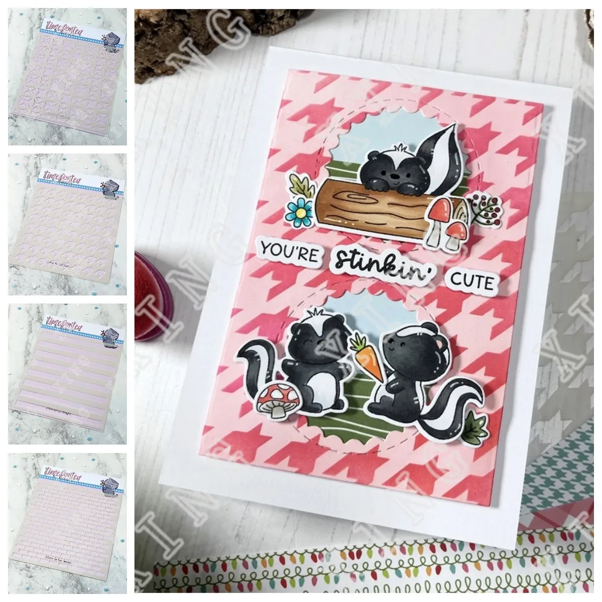 

Boho Houndstooth Simple Stripes Tiled Wall Layering Stencils Diy Painting Scrapbooking Card Coloring Reusable Embossed Template