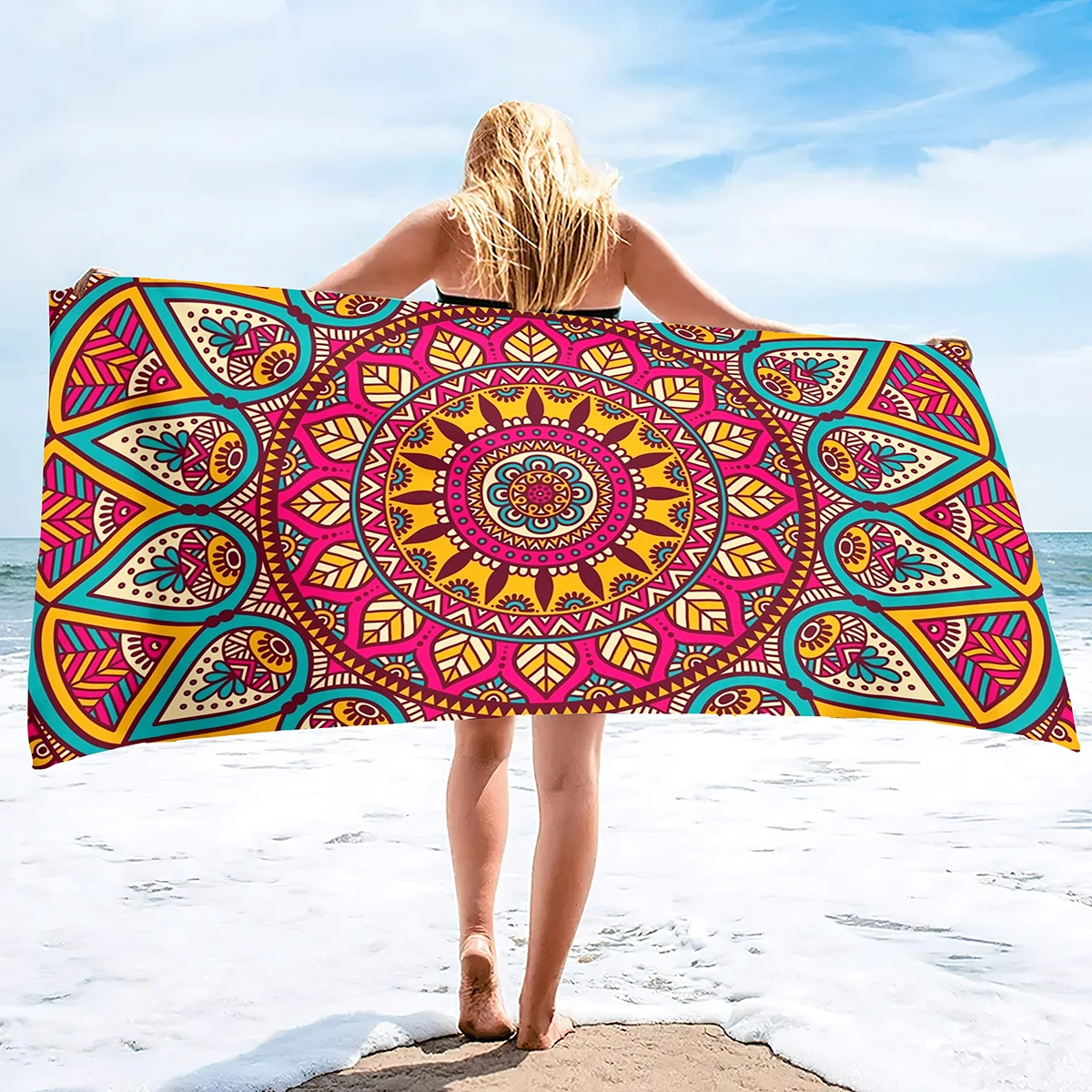 

Oversize Beach Towel Clearance Towels,Extra Large Boho Mandala,Travel Pool Towel,Sand Free Quick Dry Travel Towels for Travel
