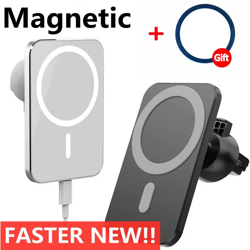 

Магнитное автомобильное беспроводное зарядное устройство 15 Вт для magsafe iPhone 12 13 14 X pro max, автомобильный мини-держатель для телефона на вентиляционное отверстие, подставка, Быстрая автомобильная зарядка