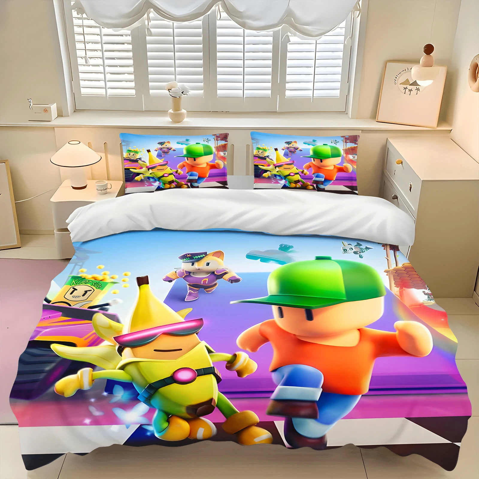 Фото Комплект постельного белья Pocoyo с 3D-принтом, мягкий дышащий пододеяльник на молнии для мальчиков и девочек, для детской комнаты №2