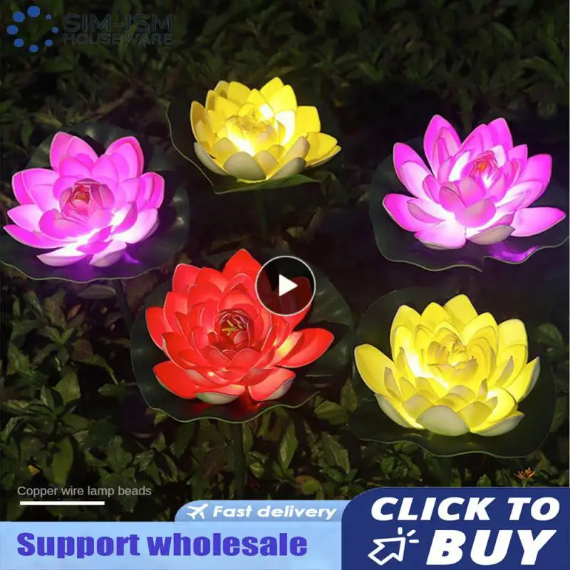 

Waterproof Simulation Lotus Floor Lamp Durable Solar Powered Led Lights Energy-saving Intelligent Light Control High-quality