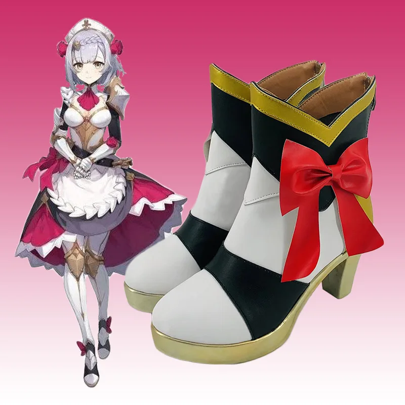 Игра Genshin Impact Noelle Обувь для косплея Аниме Короткие сапоги Косплей Костюм Опора