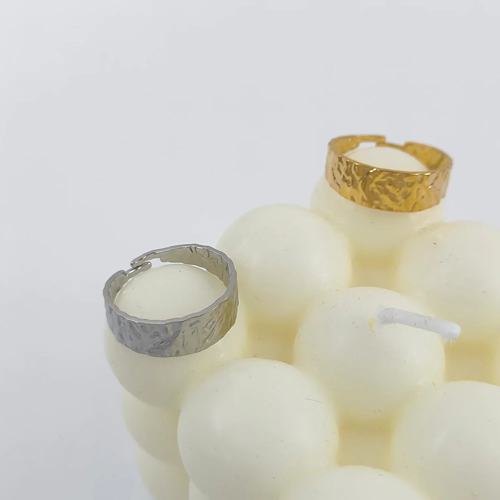 

316L Stainless Steel Rings For Women Chain Ring Finger Geometry Wide Ring Geometric Open Rings Jewelry Wholesale Gift Wholesale