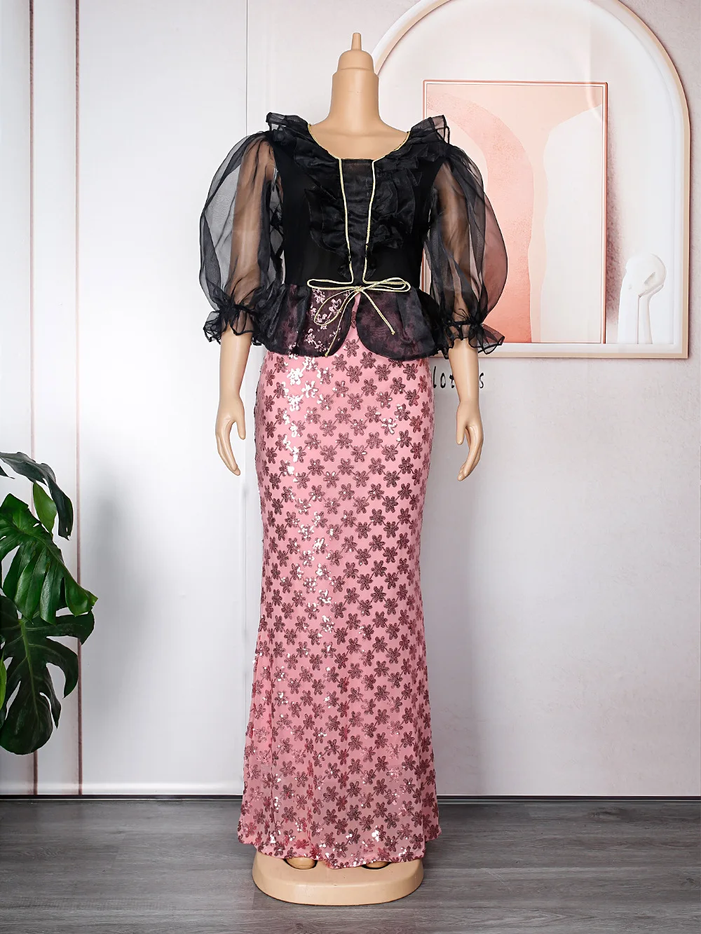 Plus Size Sequin Mesh Dress Lady Floral Evening Party Cloth Casual Luxury Long Robe 2023 Summer Elegant And Pretty Women's Dress