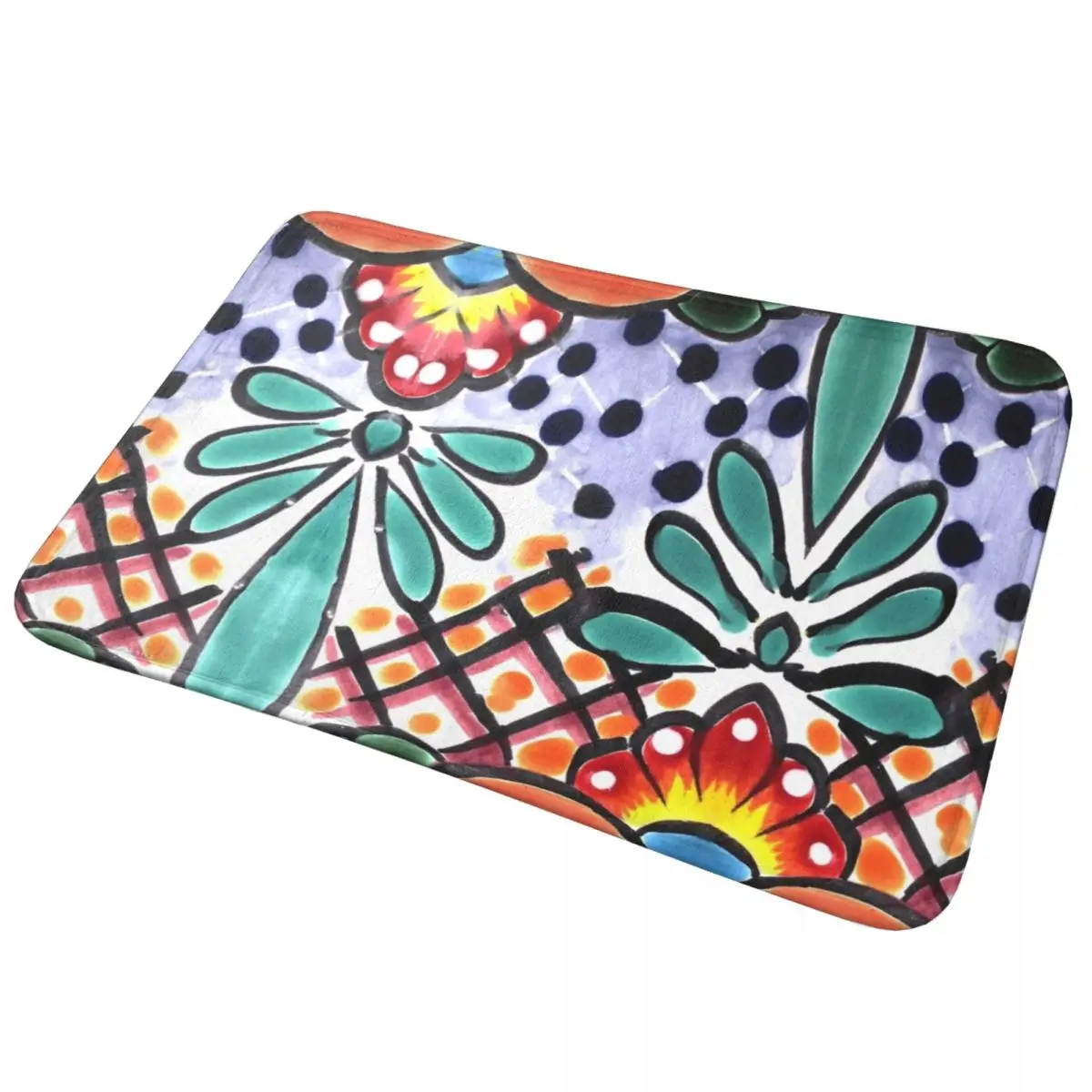 

Talavera, Mexican Tile Design Doormat Non-slip Super Absorbent Bathroom Floor Mats Home Entrance Rugs Carpet Hallway Footpad