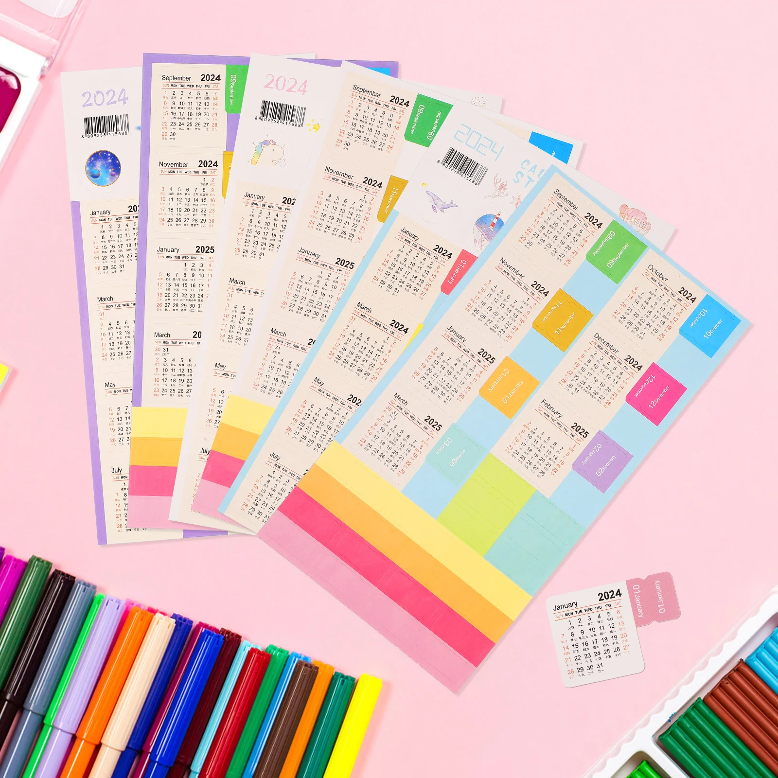 15 комплектов наклейки с индексом годового календаря на 2024–20220 вкладки для книг
