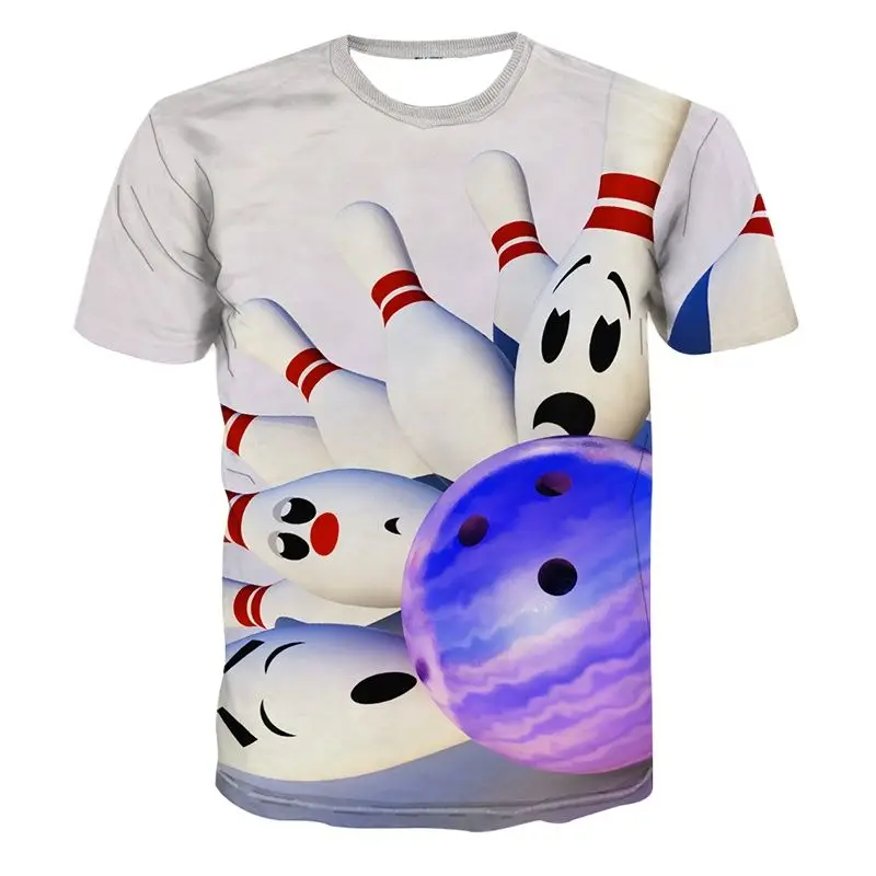 

2022 Bowling 3d Print Men's Plus Size T-shirt Short Sleeve Woemn Loose Fashiontops Men Tees 6xl Spring And Summer