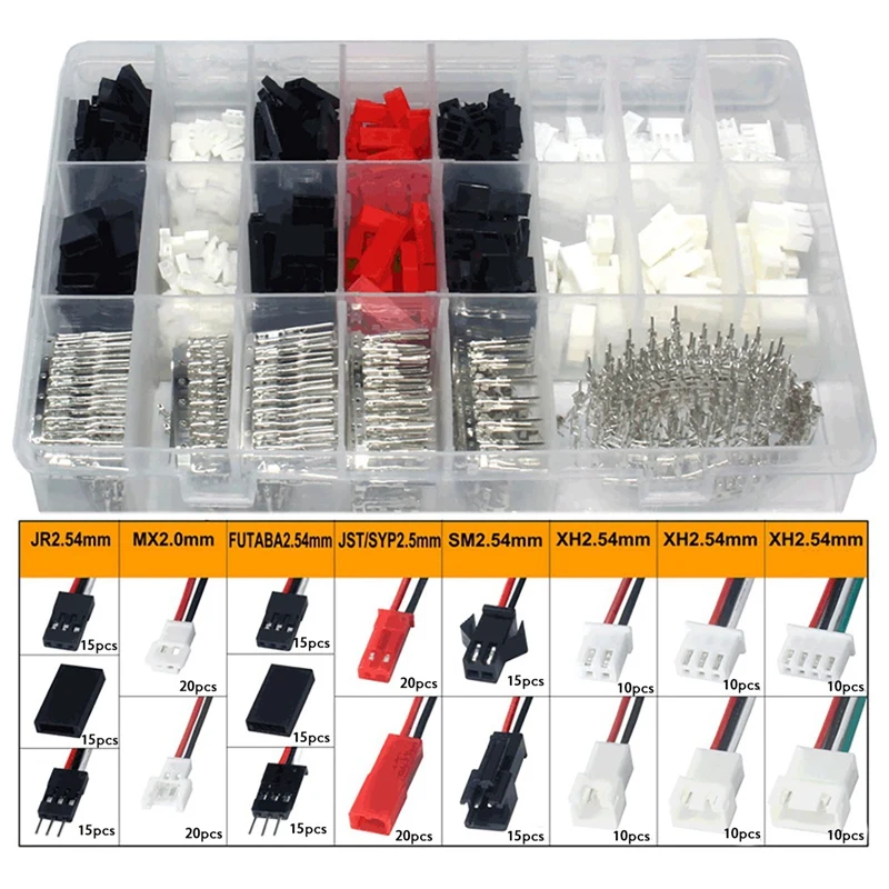 

260 шт., штекеры и гнезда для разъема JST/MX2.0/SM/Dupont