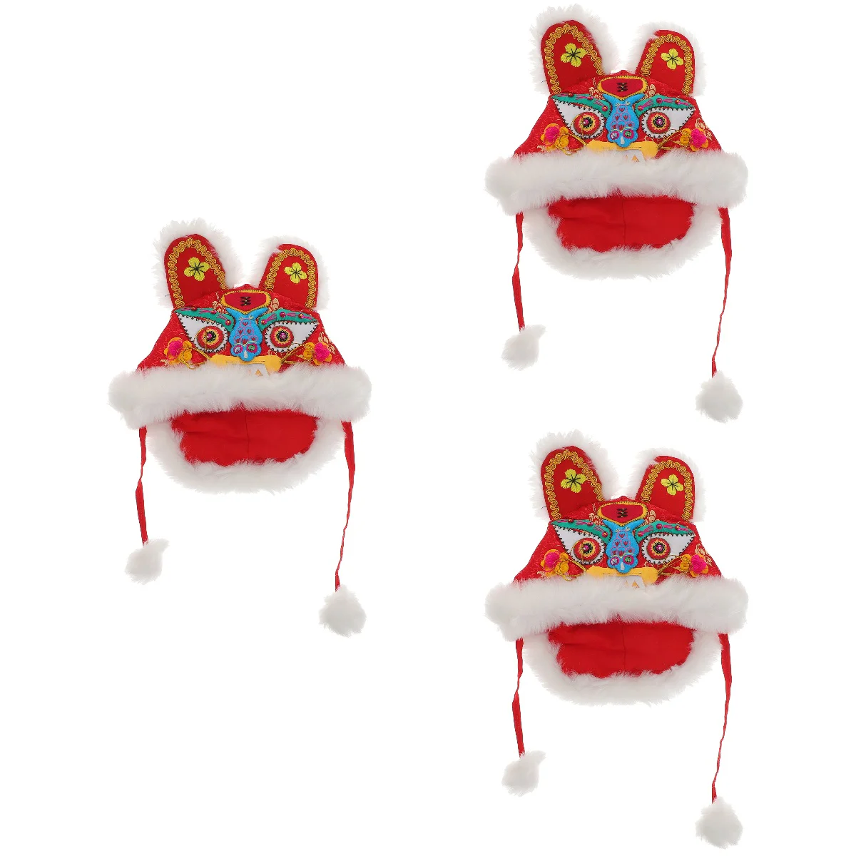 

3pcs Lovely Tiger Head Hat Kid Embroidery Tiger Head Hat Baby Decorative Hat (Random Style)