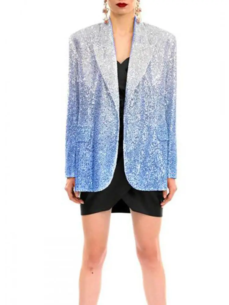 

Getspring Women Blazer Dress Long Sleeve Sequins Blazer Jacket Evening Party Blazers Coat Vintage 2022 Spring Summer Wholesale