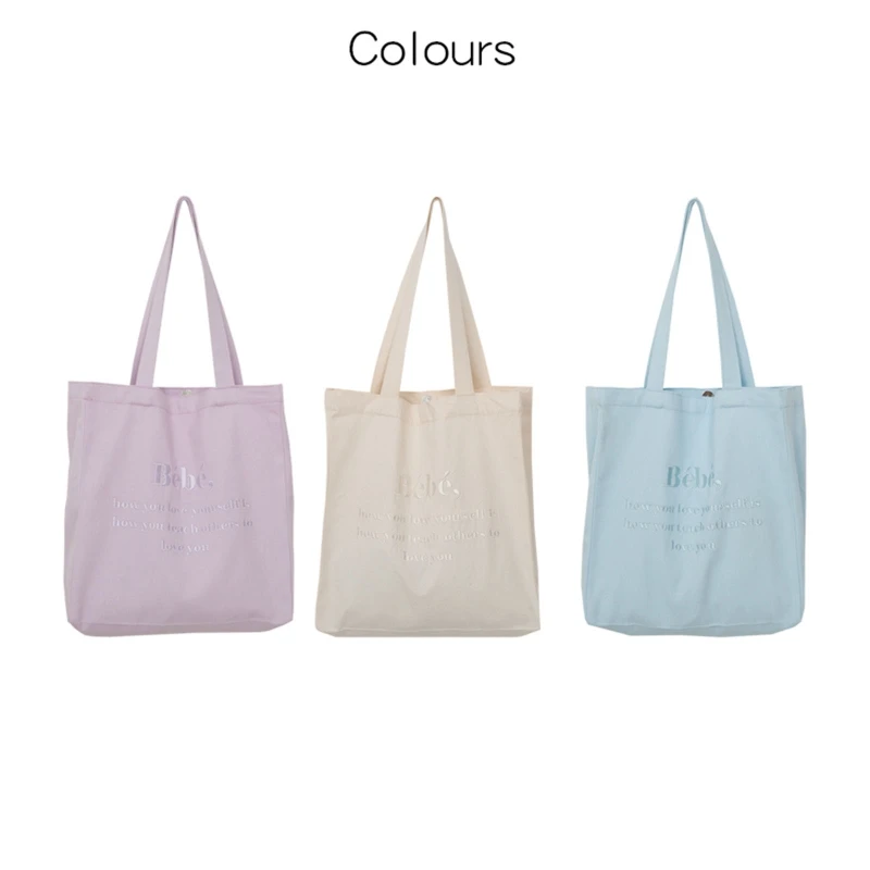 

Женская Холщовая Сумка для покупок с вышивкой и надписью прочная сумка через плечо Bebe, сумка большого размера, сумка-тоут, сумка для повседневного ношения
