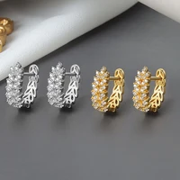 gold earrings for women fine huggie sleeper hoop earring girls original designer zircon fashion luxury jewelry making 2022 trend