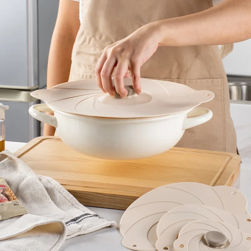 

Silicone Suction Lids Food Covers Fruit Vegetables Storage Microwave Cover Heat Resistant Lids Leak-Proof for Bowls Pots Pans