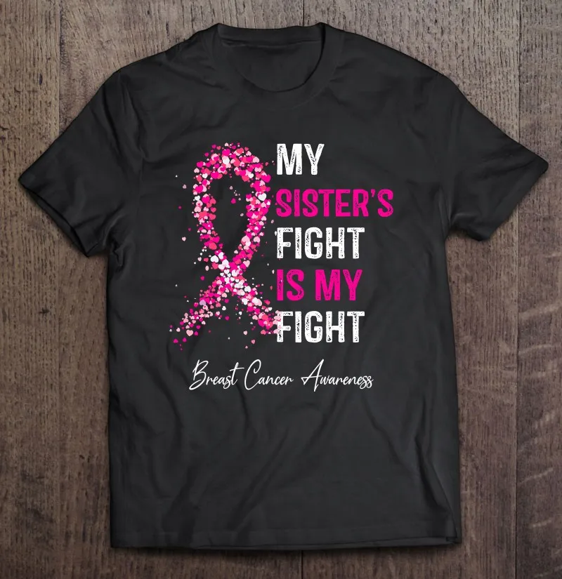 

Рубашка мужская с принтом «Моя сестра борьба с раком груди», 4 размера