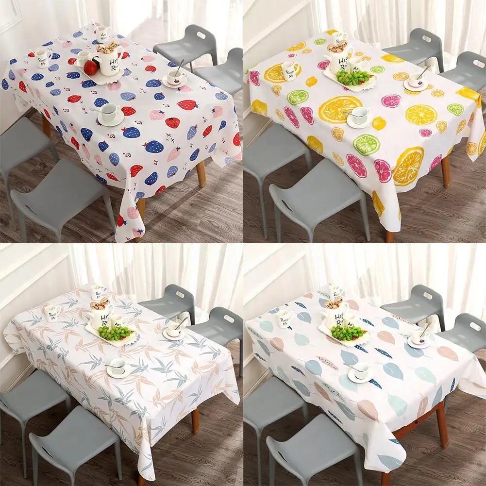 

Pvc Tablecloth Floral Shape Leaf Wedding Birthday Party Waterproof Table Desk Covers Cloth Table Wipe Cover Cloth Rectangle H4x2