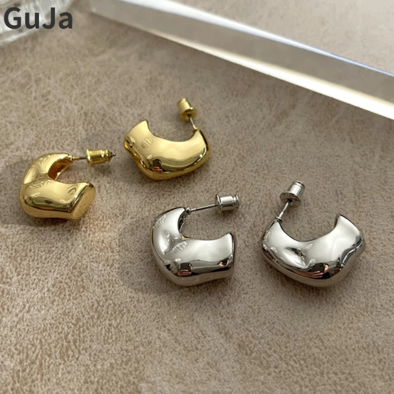 

Trendy Jewelry 925 Silver Needle Irregular Metal Drop Earrings For Women GiftsSenior Vintage Temperament Ear Accessoires